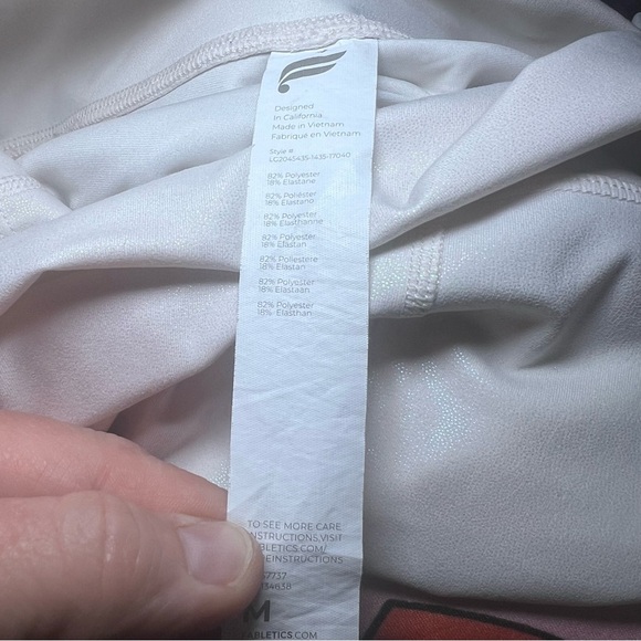 Fabletics PureLuxe High-Waisted Iridescent Pearlized White 7/8 Legging sz M - Picture 4 of 7